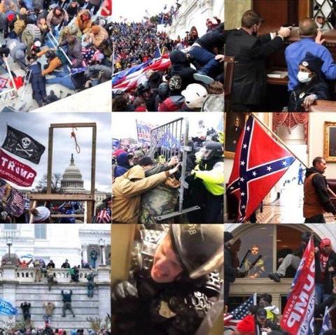 9 images taken from the January 6, 2021 riot at the Capitol.