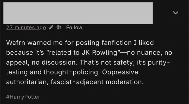 Someone calling the wafrn team fascist for not allowing fascisct genocide stuff